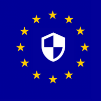 EU-logo i skjoldform - europæisk certificering eller støtte